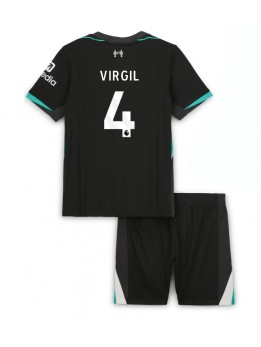 Detské Futbalové oblečenie Liverpool Virgil van Dijk #4 2024-25 Krátky Rukáv - Preč (+ trenírky)